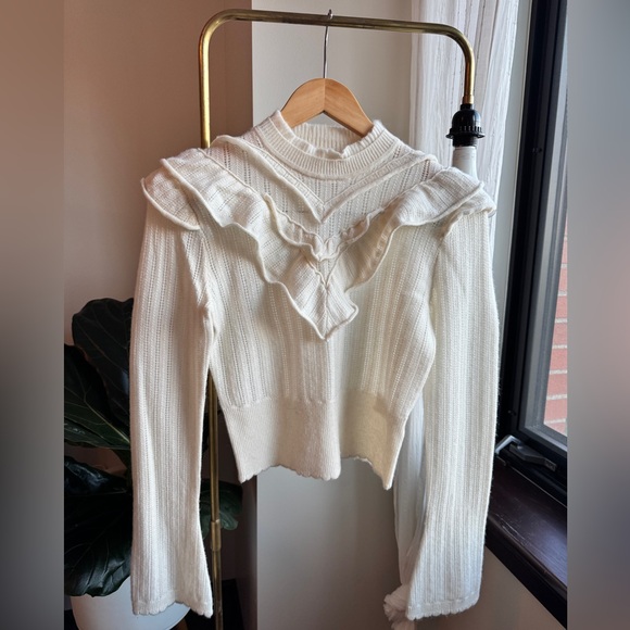 Anthropologie Victoria Cashmere Ruffle Sweater - Picture 5 of 7